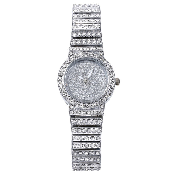 Wholesale Ladies Fashion Casual Compact Steel Band Quartz Watch With Alloy Case Round Dial And Ordinary Glass Mirror