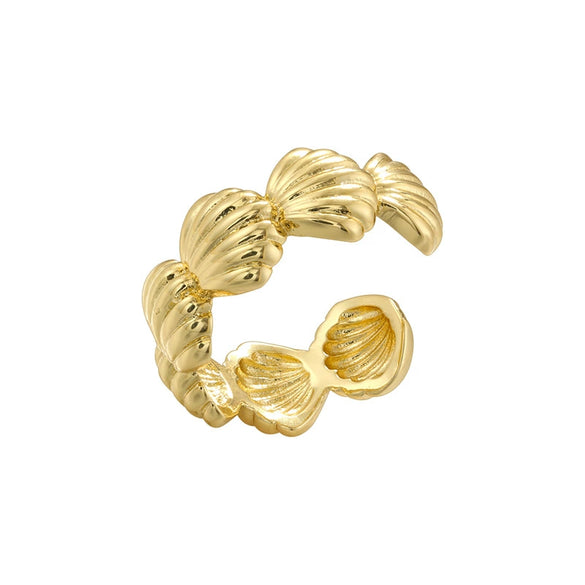 Wholesale Ladies Fashion Elegant Light Luxury Copper Ring Inlaid With Pearls Flower Geometric Design