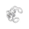 Wholesale Ladies Fashion Elegant Light Luxury Copper Ring Inlaid With Pearls Flower Geometric Design