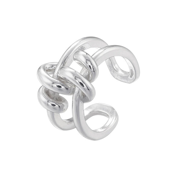 Wholesale Ladies Fashion Elegant Light Luxury Copper Ring Inlaid With Pearls Flower Geometric Design