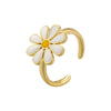 Wholesale Ladies Fashion Elegant Light Luxury Copper Ring Inlaid With Pearls Flower Geometric Design