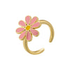 Wholesale Ladies Fashion Elegant Light Luxury Copper Ring Inlaid With Pearls Flower Geometric Design