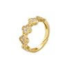Wholesale Ladies Fashion Elegant Light Luxury Copper Ring Inlaid With Pearls Flower Geometric Design