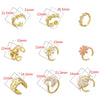 Wholesale Ladies Fashion Elegant Light Luxury Copper Ring Inlaid With Pearls Flower Geometric Design