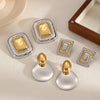 Wholesale Ladies Fashion Geometric Stainless Steel Electroplated Earrings
