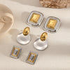 Wholesale Ladies Fashion Geometric Stainless Steel Electroplated Earrings