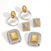 Wholesale Ladies Fashion Geometric Stainless Steel Electroplated Earrings