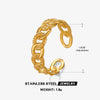 Wholesale Ladies Fashion Hip Hop Simple Style Stainless Steel Hammered Ring 18K Gold Plated