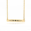 Wholesale Ladies Fashion Jewelry Stainless Steel Moon Eclipse Pendant Clavicle Chain With Crossbar Snake Bone Chain And Geometric Design Electroplating