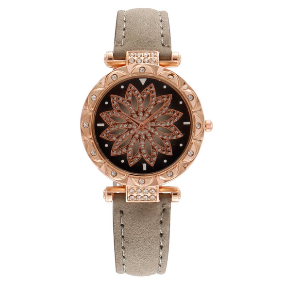 Wholesale Ladies Fashion Quartz Watch With Alloy Case Leather Strap And Round Dial