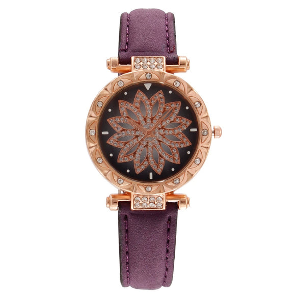 Wholesale Ladies Fashion Quartz Watch With Alloy Case Leather Strap And Round Dial