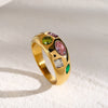 Wholesale Ladies Fashion Ring In 18K Gold Plated Stainless Steel With Geometric Design And Electroplating Treatment