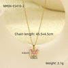 Wholesale Ladies Fashion Stainless Steel Bow Zircon Titanium Steel Necklace With Electroplating Treatment