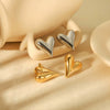 Wholesale Ladies Fashion Titanium Steel Heart Shaped Electroplated Love Earrings