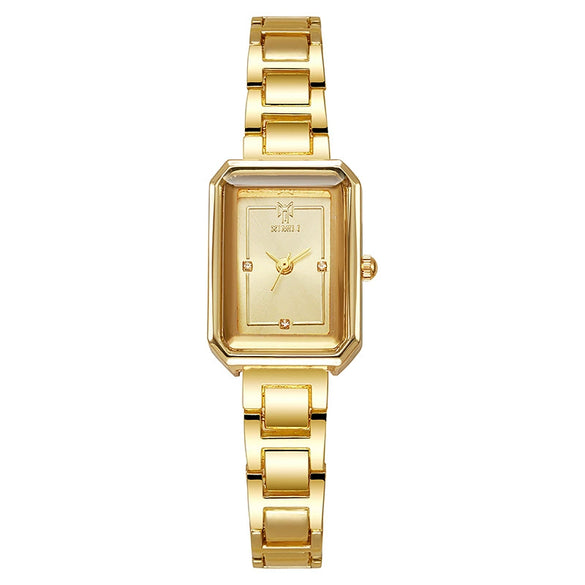 Wholesale Ladies Fashionable Small Square Thin Strap Quartz Watch With Iron Strap Alloy Case