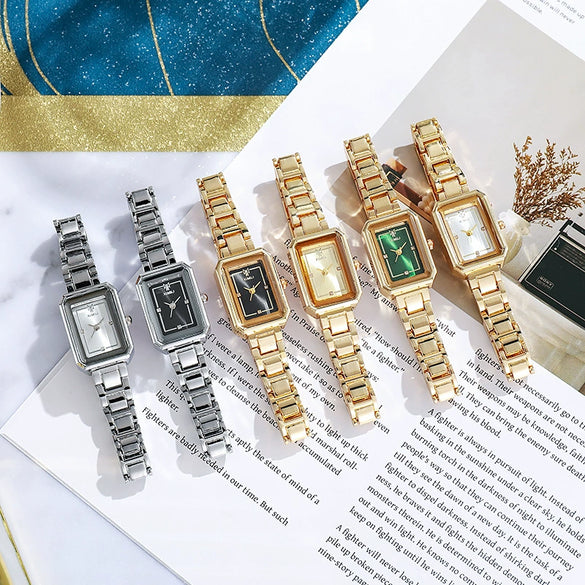 Wholesale Ladies Fashionable Small Square Thin Strap Quartz Watch With Iron Strap Alloy Case