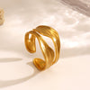 Wholesale Ladies' French Retro Fashion Irregular Shaped 18K Gold Plated Stainless Steel Ring