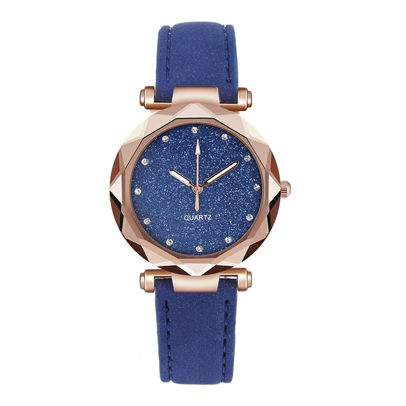 Wholesale Ladies Frosted Imitation Leather Belt Round Dial Quartz Watch Made Of Alloy And Stainless Steel With Ordinary Glass Mirror And Pin Buckle In Leisure Style