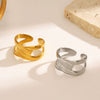 Wholesale Ladies Geometric Cross Stainless Steel Ring With Electroplating