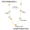 Wholesale Ladies Geometric Ferris Wheel Stainless Steel And Czech Glass Real Gold Plated Long Necklace