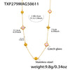 Wholesale Ladies Geometric Ferris Wheel Stainless Steel And Czech Glass Real Gold Plated Long Necklace