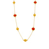 Wholesale Ladies Geometric Ferris Wheel Stainless Steel And Czech Glass Real Gold Plated Long Necklace