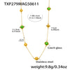 Wholesale Ladies Geometric Ferris Wheel Stainless Steel And Czech Glass Real Gold Plated Long Necklace