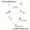 Wholesale Ladies Geometric Ferris Wheel Stainless Steel And Czech Glass Real Gold Plated Long Necklace