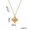 Wholesale Ladies' Geometric Floral Rhombus Pendant Necklace With 18K Gold Plated Copper And Zircon Inlay On Titanium Steel Flash Ochain