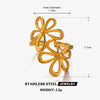 Wholesale Ladies Geometric Flower Stainless Steel Electroplated Ring