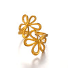 Wholesale Ladies Geometric Flower Stainless Steel Electroplated Ring