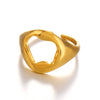 Wholesale Ladies Geometric Hollow Stainless Steel Hip Hop Ring With Bright Polished Finish