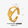 Wholesale Ladies Geometric Stainless Steel Cross Ring Gold Plated