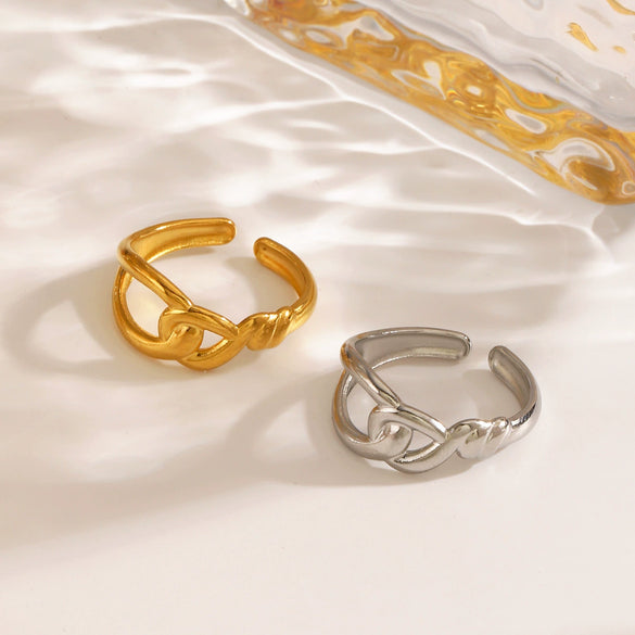 Wholesale Ladies Geometric Stainless Steel Cross Ring Gold Plated