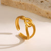 Wholesale Ladies Geometric Stainless Steel Cross Ring Gold Plated
