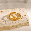 Wholesale Ladies Geometric Stainless Steel Cross Ring Gold Plated