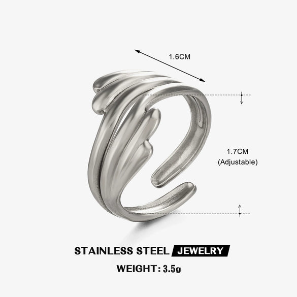Wholesale Ladies Geometric Stainless Steel Electroplated Ring Jewelry