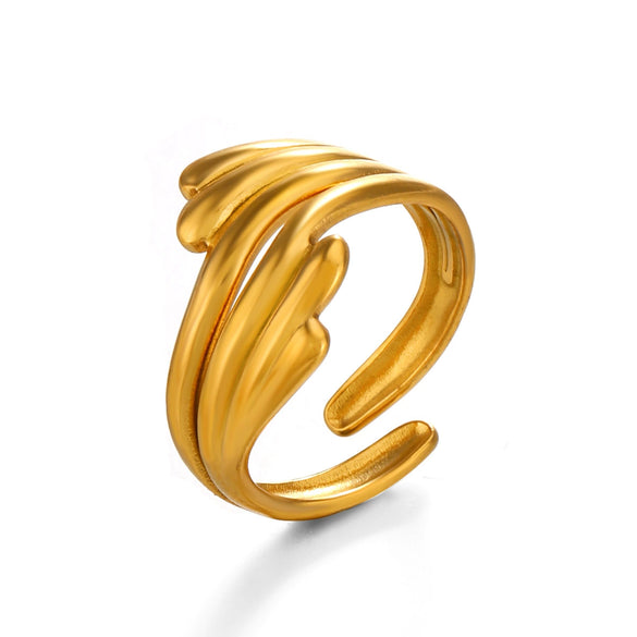 Wholesale Ladies Geometric Stainless Steel Electroplated Ring Jewelry