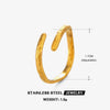 Wholesale Ladies Geometric Stainless Steel Hammered Gold Plated Ring