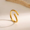 Wholesale Ladies Geometric Stainless Steel Hammered Gold Plated Ring