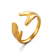 Wholesale Ladies Geometric Stainless Steel Hip Hop Adjustable Ring With Irregular Opening And Electroplating Treatment