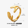Wholesale Ladies Geometric Stainless Steel Hip Hop Adjustable Ring With Irregular Opening And Electroplating Treatment