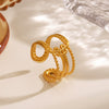 Wholesale Ladies Geometric Stainless Steel 18K Gold Plated Ring Jewelry