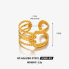 Wholesale Ladies Geometric Stainless Steel 18K Gold Plated Ring Jewelry
