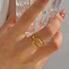 Wholesale Ladies Geometric Stainless Steel 18K Gold Plated Ring Jewelry