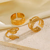 Wholesale Ladies Geometric Stainless Steel Open Adjustable Electroplated Ring Jewelry
