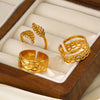 Wholesale Ladies Geometric Stainless Steel Open Adjustable Electroplated Ring Jewelry