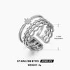 Wholesale Ladies Geometric Stainless Steel Open Adjustable Electroplated Ring Jewelry