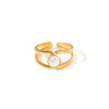 Wholesale Ladies Geometric Titanium Steel Ring Retro Line Hollow Electroplated Design