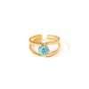 Wholesale Ladies Geometric Titanium Steel Ring Retro Line Hollow Electroplated Design